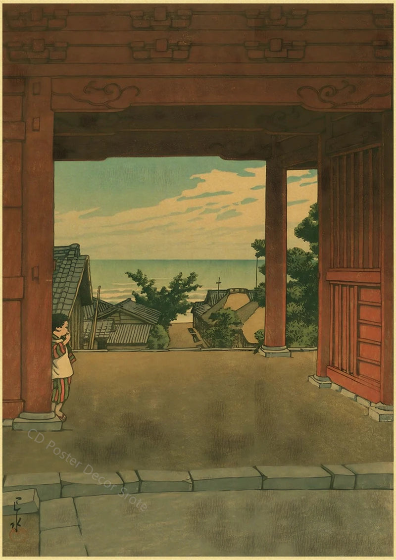 Japanese Vintage Landscapes Posters Traditional Scenery Retro Prints Art Wall Paintings Room Home Bar Restaurant Decor Picture