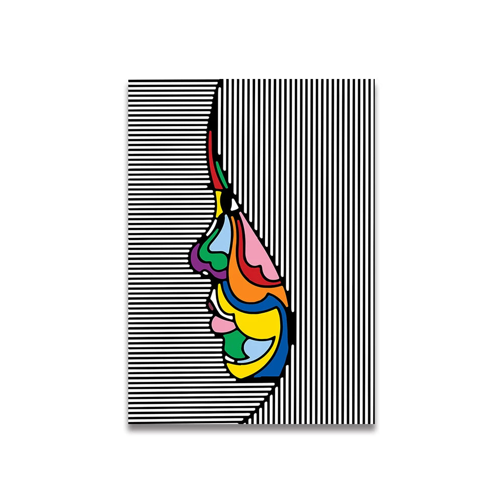 Simplicity Vintage Pink Canvas Wall Art - Cartoon Print Posters for Home Decor, Living Room & Bedroom