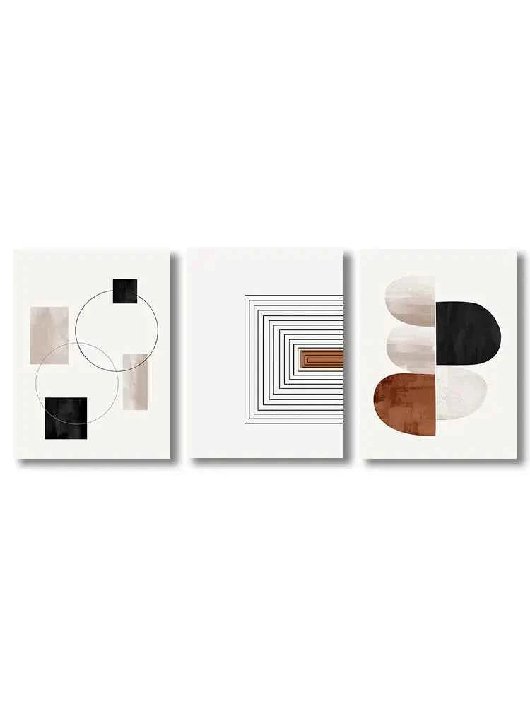 White Black Line Art Canvas Prints Geometry Abstract Wall Art Decorative Posters For Living Room Nordic Bedroom Decor Pictures