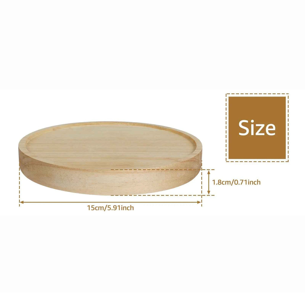3/6Pcs Wooden Wall Mounted Display Shelf Oak Wood Round Wall Shelves Floating Plant Flower Pot Tray Racks For Home Decoration