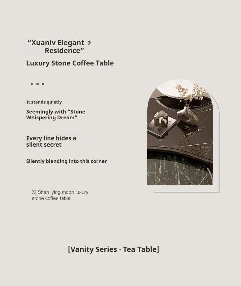 Luxury Marble Coffee Table - Italian Designer Natural Stone Tea Table in Artistic Freeform Shape for Modern Living Room