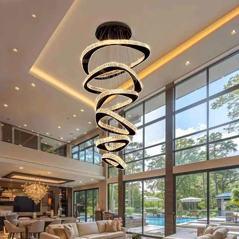 Modern Home Decoration Chandelier Villa Living Room Pendant Light Luxury Dining Room Stair Chandeliers Lustre Ceiling Chandelier