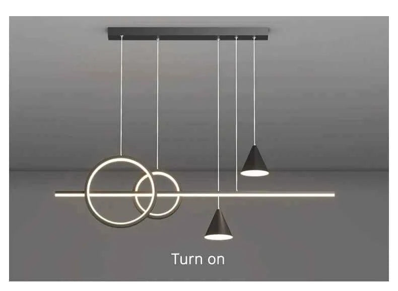 Minimalist Long Strip Restaurant Pendant Lamp Home Interior Decor Living Room Ceiling Chandelier Bar Table Cafe Hanging Lights