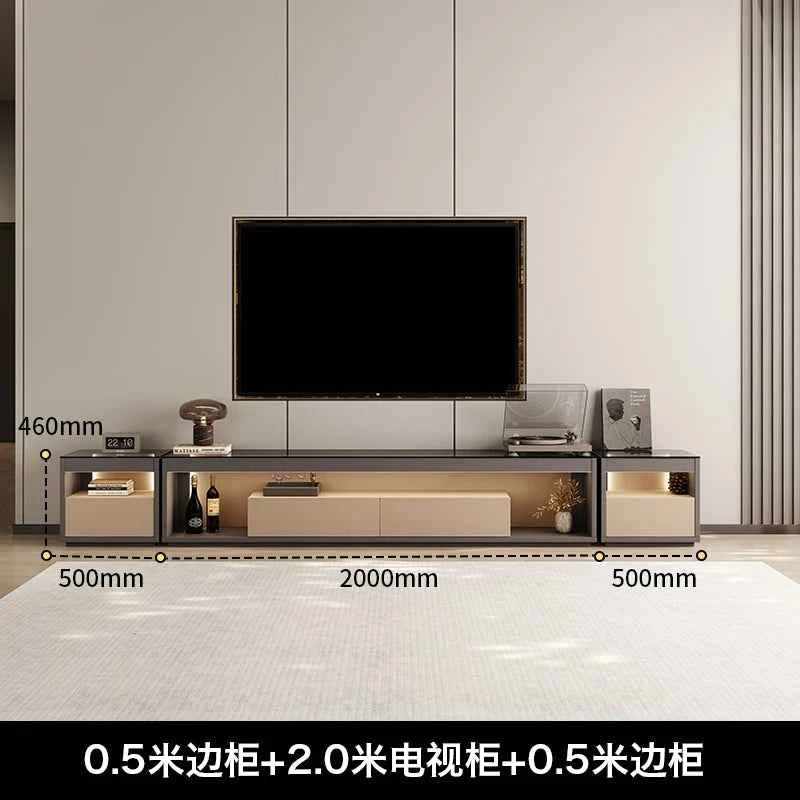 Glas Transparent Tv Table Cabinet Storage Luxury Floor Modern Tv Table Entertainment Center Meuble Television Salon Furnitures