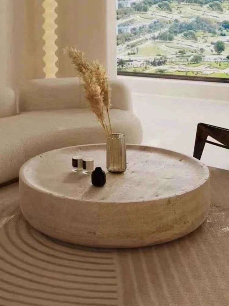 Modern Round Side Table Clear Japanese Industrial Simple Cute Space Saving Coffee Table Unique Mesas Bajas Living Room Furniture