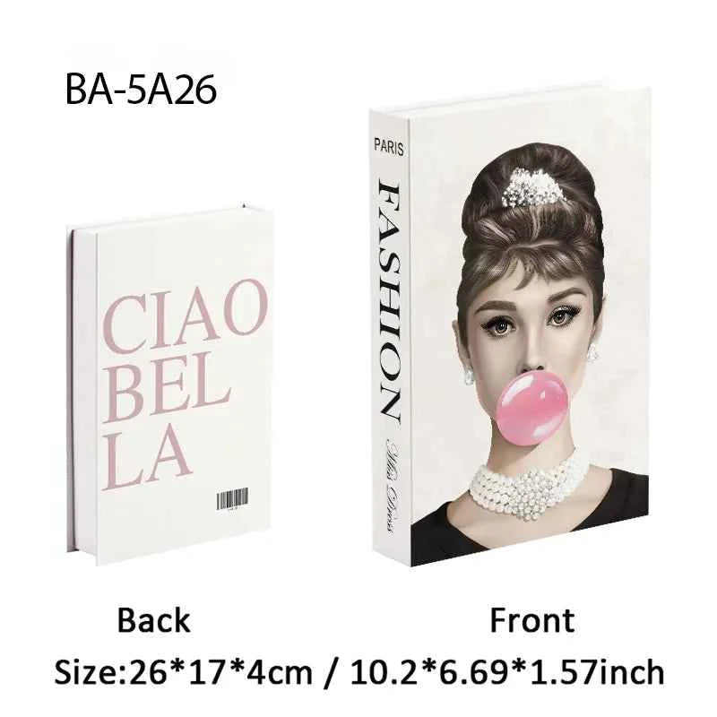 Luxury Openable Fake Books Box Decoration Fashion Black Women Magazine Coffee Table Book Villa Hotel Home Decor Shooting Props