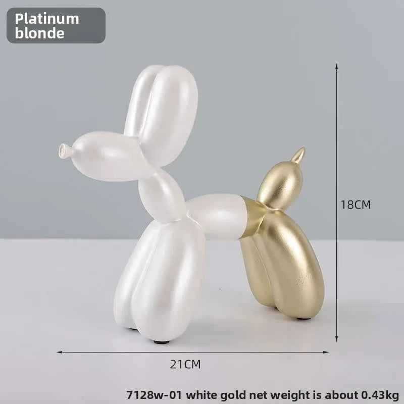 Modern Minimalist Balloon Dog Sculpture Living Room TV Cabinet Decor Resin Art