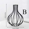Ornamental Wrought Iron Gold Flower Vase Hollow Design for Home Living Room Decor Artificial Dried Floral Arrangement Container