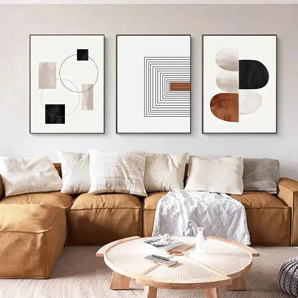 White Black Line Art Canvas Prints Geometry Abstract Wall Art Decorative Posters For Living Room Nordic Bedroom Decor Pictures