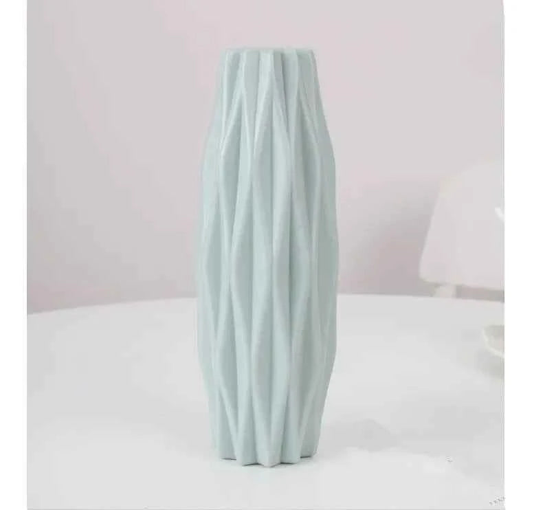 1pc Modern Flower Vase White Pink Blue Plastic Basket Nordic Home Living Room Decoration Ornament Flower Arrangement