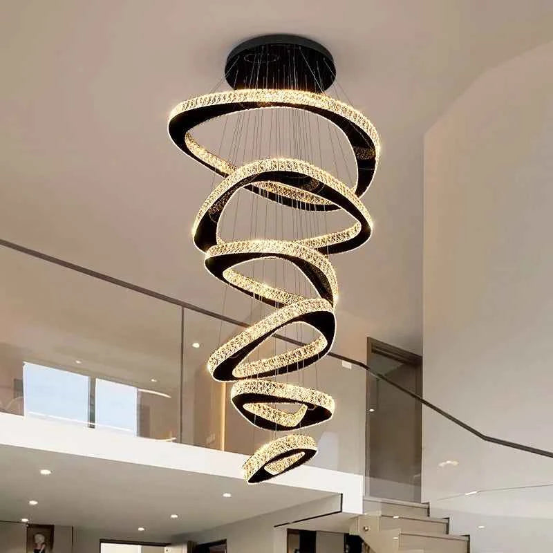 Modern Home Decoration Chandelier Villa Living Room Pendant Light Luxury Dining Room Stair Chandeliers Lustre Ceiling Chandelier