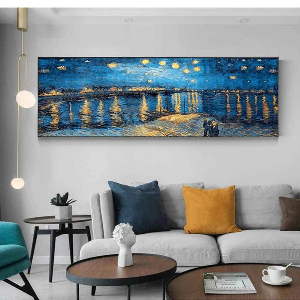 Scandinavian Minimalist Wall Art Van Gogh Painting "Starry Night" HD Canvas Poster Prints Home Bedroom Living Room Decoration
