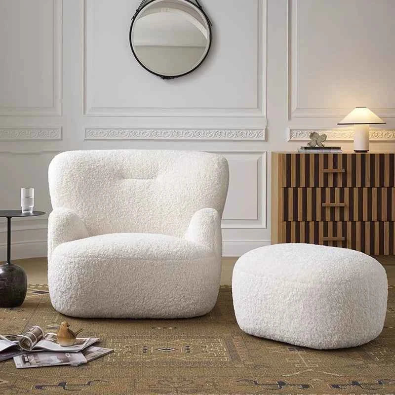 Lazy Lounge Sofa Chair - Modern Luxury Recliner for Living Room, Ergonomic Comfortable Vanity Furniture