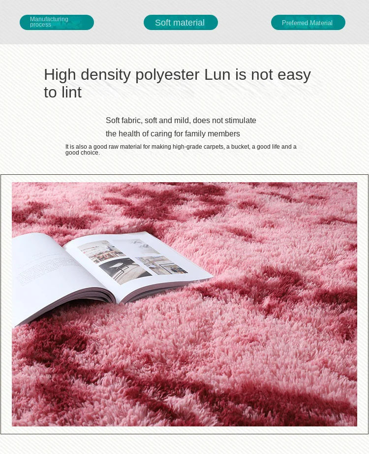 Machine Washable Shaggy Rug for Bedroom - Grey Fluffy Soft Area Carpet with Non-Slip Design