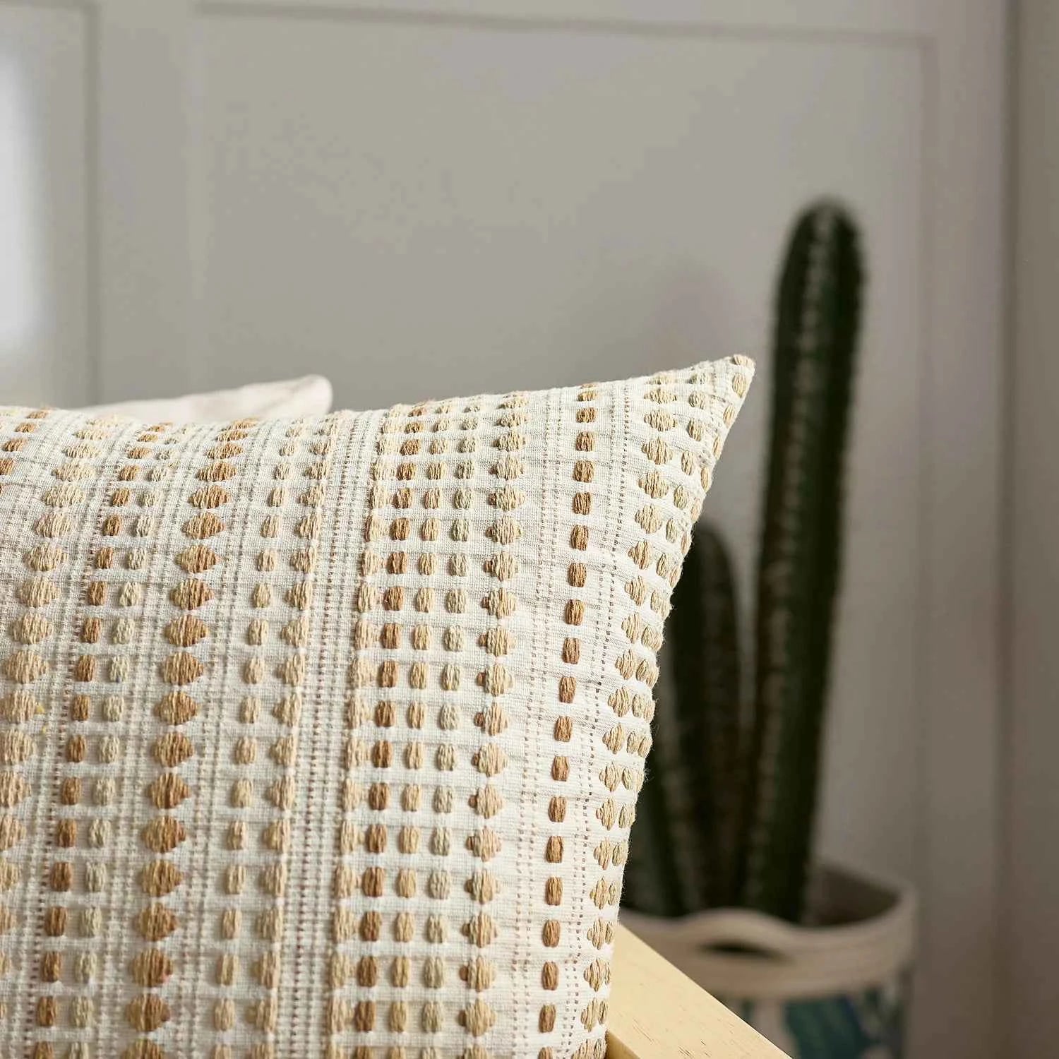 1pc modern Nordic style yarn-dyed polka dot pillow case, suitable for bedroom, sofa, car, pillow case, no core