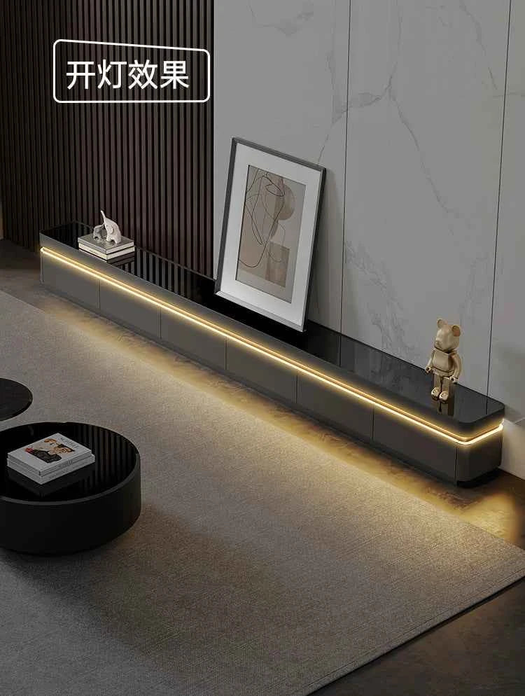 Luxury Aesthetic Tv Stands Hiding Handles Media Cabinet Floor Tv Stand Mid Century Black Mobili Per La Casa Home Furniture