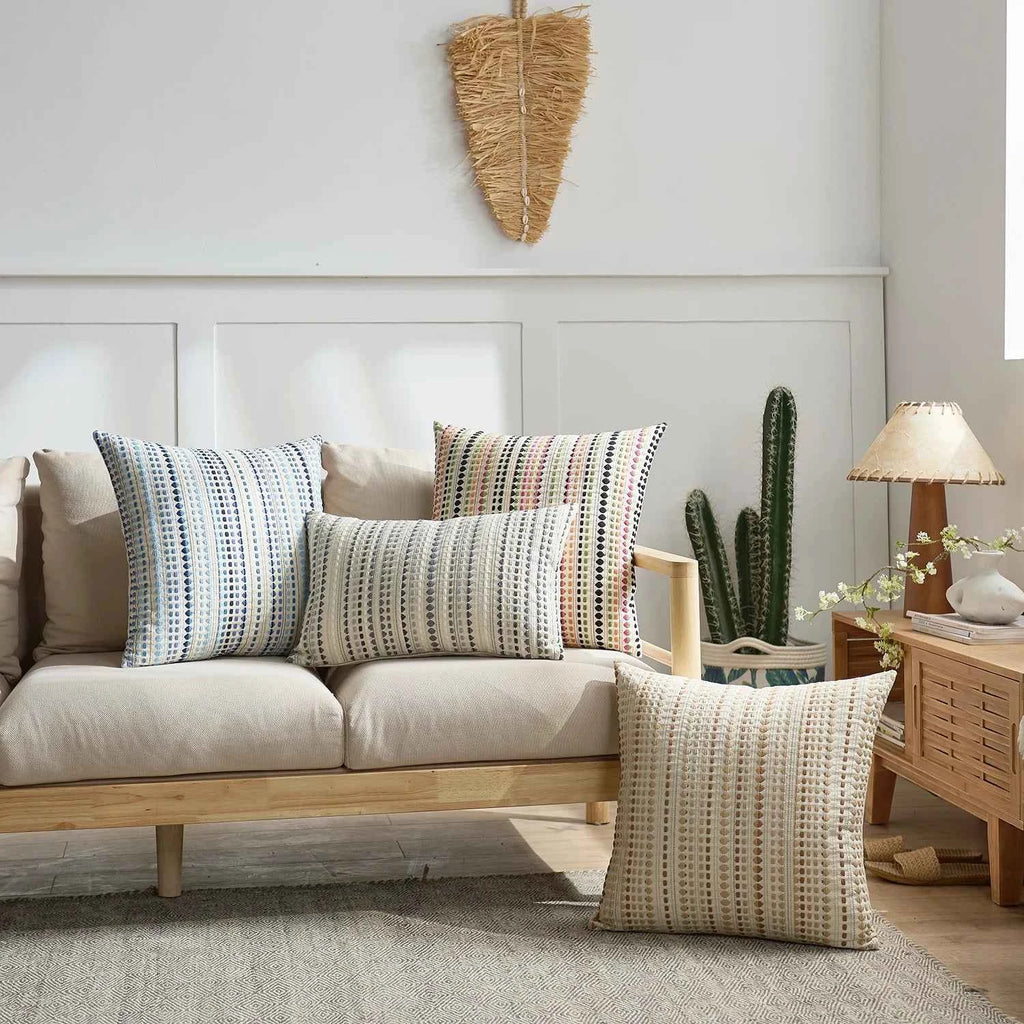 1pc modern Nordic style yarn-dyed polka dot pillow case, suitable for bedroom, sofa, car, pillow case, no core