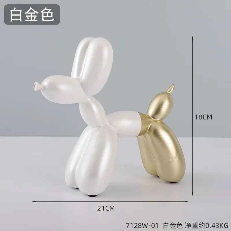 Modern Minimalist Balloon Dog Sculpture Living Room TV Cabinet Decor Resin Art