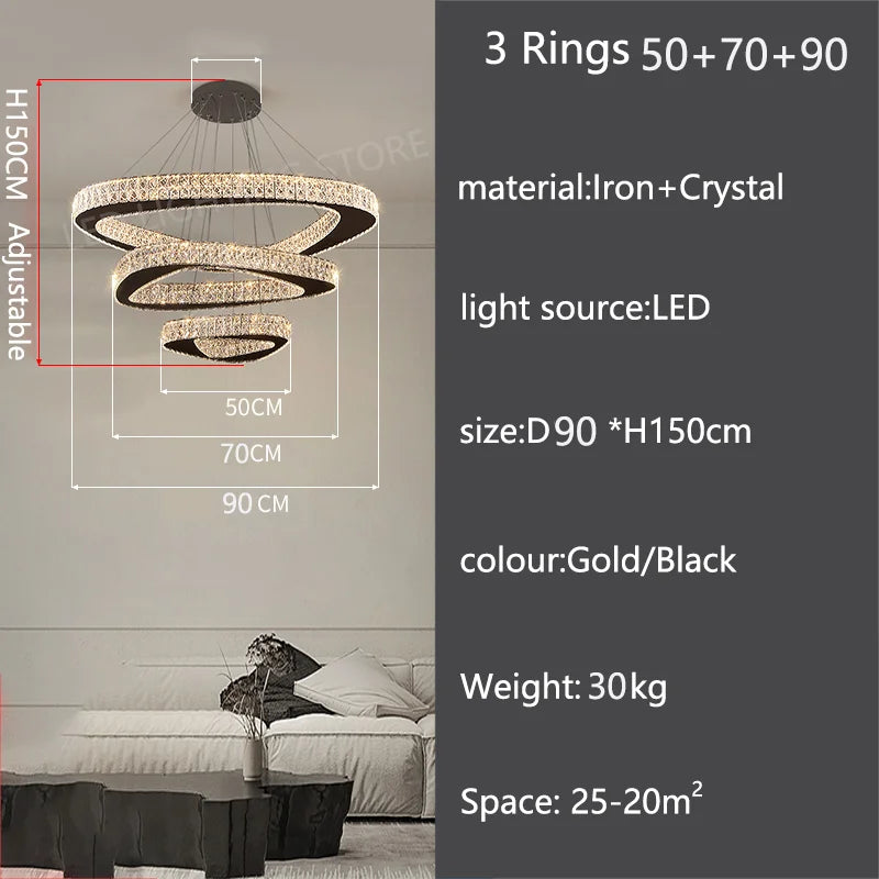 Modern Home Decoration Chandelier Villa Living Room Pendant Light Luxury Dining Room Stair Chandeliers Lustre Ceiling Chandelier - The Homemakers Hub