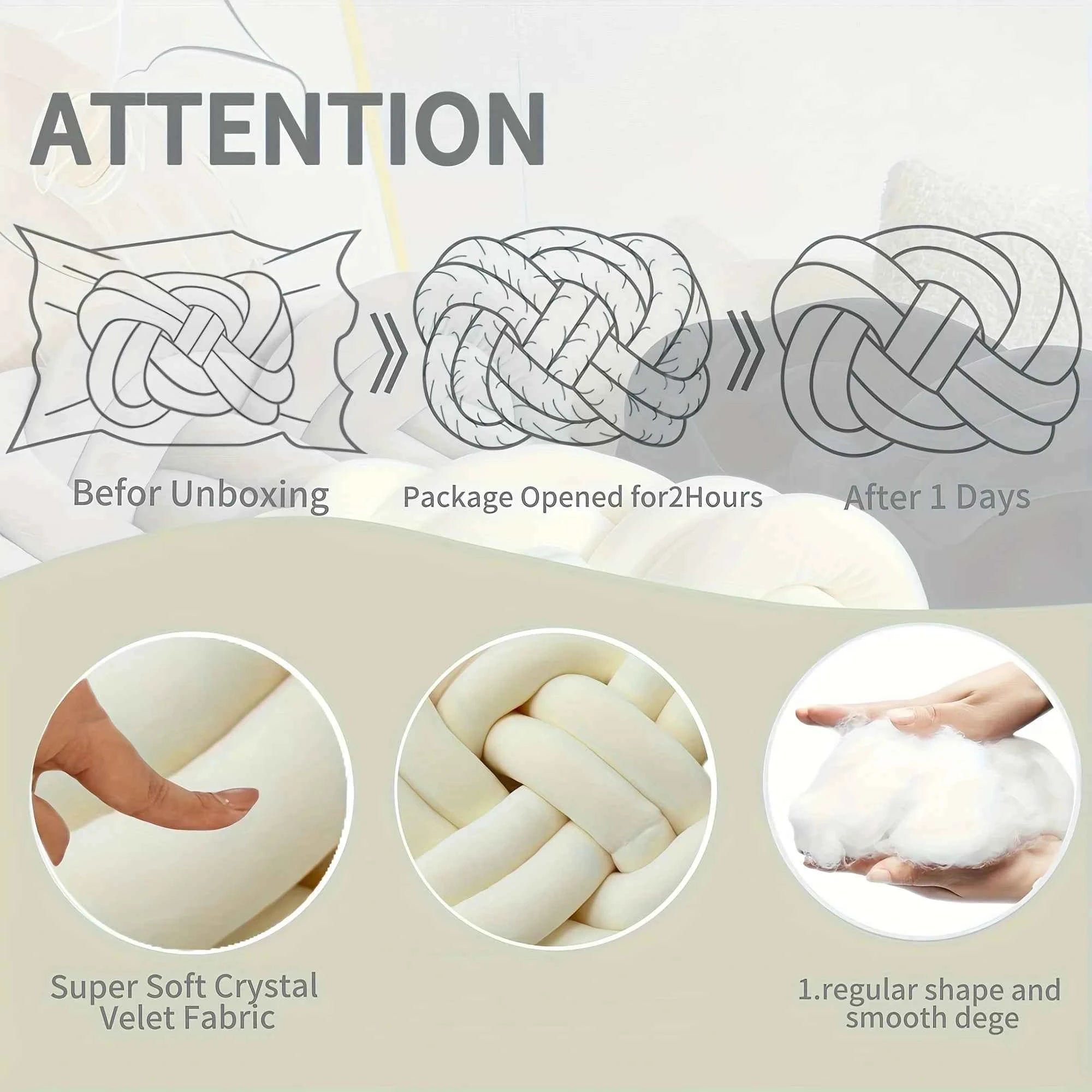 1pc Soft Decorative Knot Pillow for Couch and Bedroom Comfort and Style