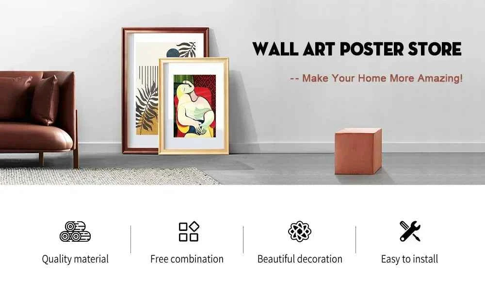 Lazy Beach Sunset Scenery Canvas Art Painting Poster Palm Tree Wall Art Posters Nordic Style Art Decor Living Room Office Decor