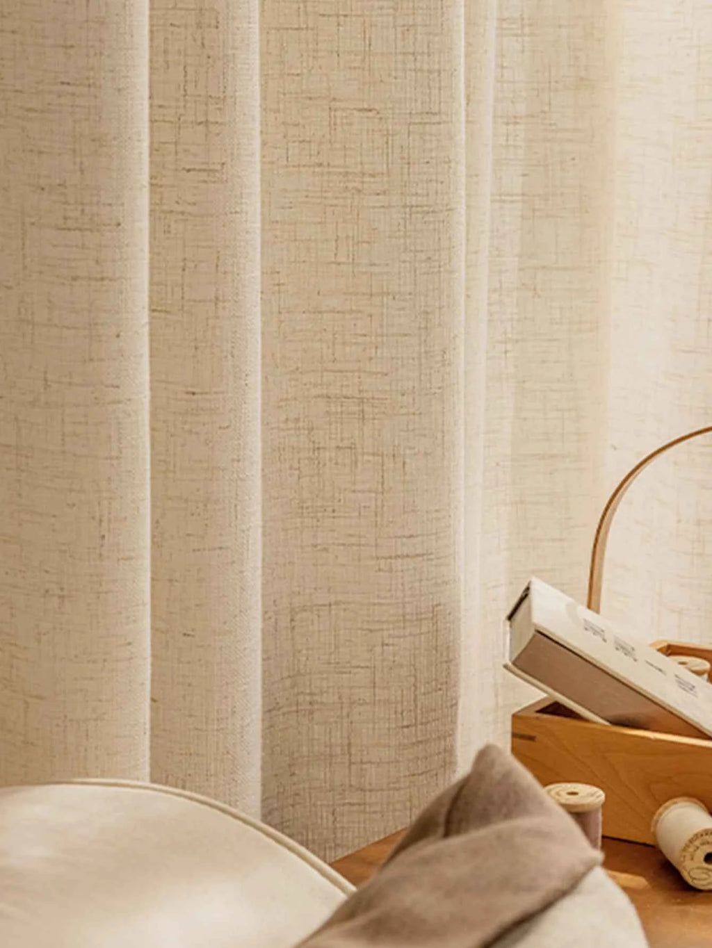 Natrual Style Linen Curtain Japanese Dustproof Linen Sheer Window Screen for Bedroom Kitchen Door practical soft curtain