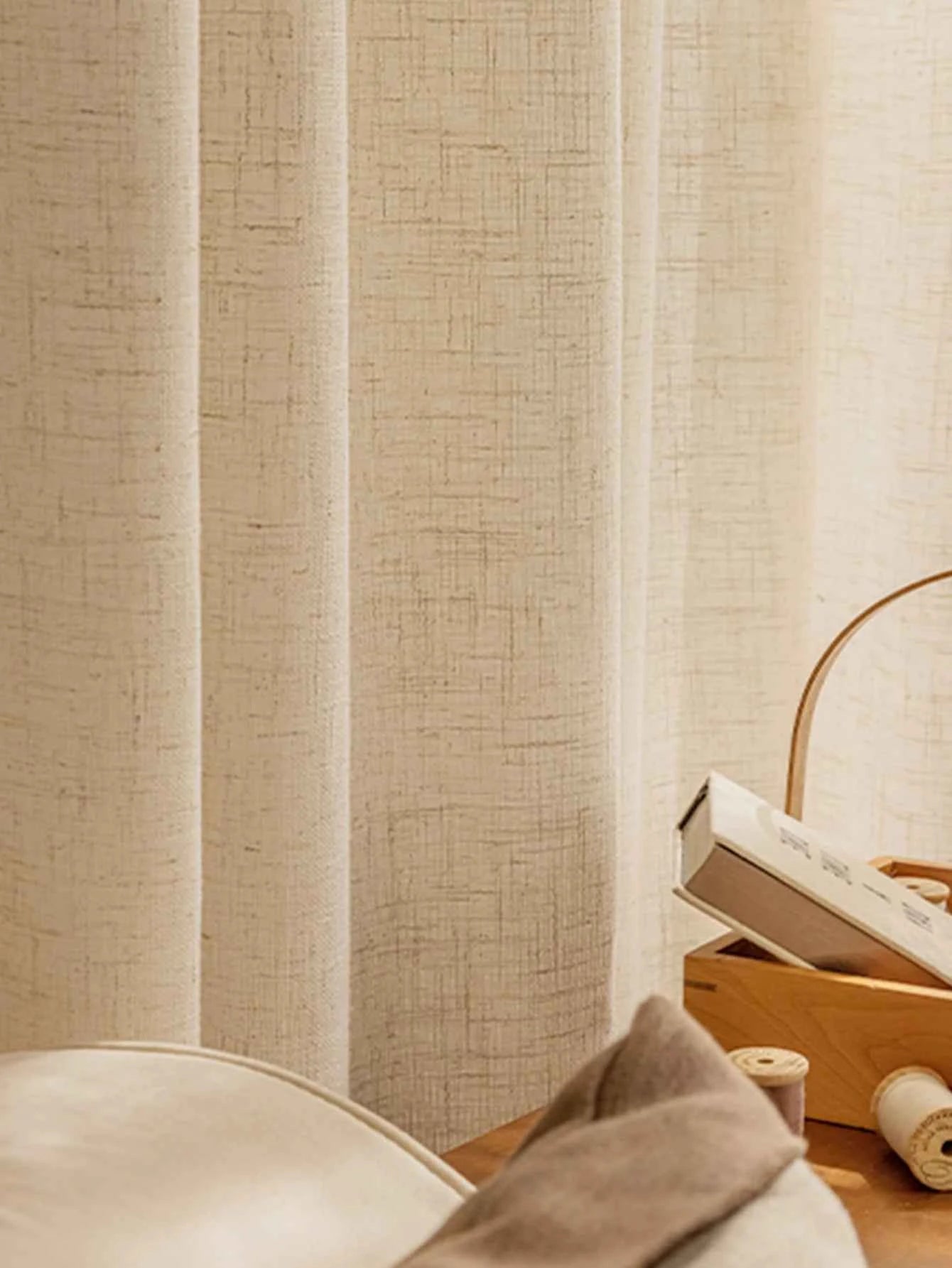 Natrual Style Linen Curtain Japanese Dustproof Linen Sheer Window Screen for Bedroom Kitchen Door practical soft curtain