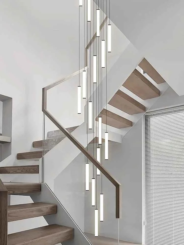 LED Long Chandelier Modern Home Decoration Pendant Lights Minimalist Attic Living Room Staircase Lighting Indoor Hanging Lamps
