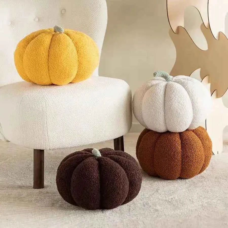 Thanksgiving Pumpkin Pillow, 3D Pumpkin Shaped Pillow Plush Pillow Decorative Pumpkin Throw Pillows for Autumn Fall Bedroom Sofa
