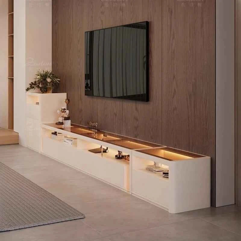 Aesthetic Minimalist Tv Stands Designer Luxury Modern Retro Tv Stands Entertainment Floor White Muebles Para Tv Home Furniture