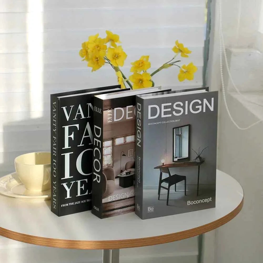 3Pcs/Set Luxury Decoration Fake Books Rich in layers Set of fake books Home Decor Ornaments cosmetic room Coffee Table Book