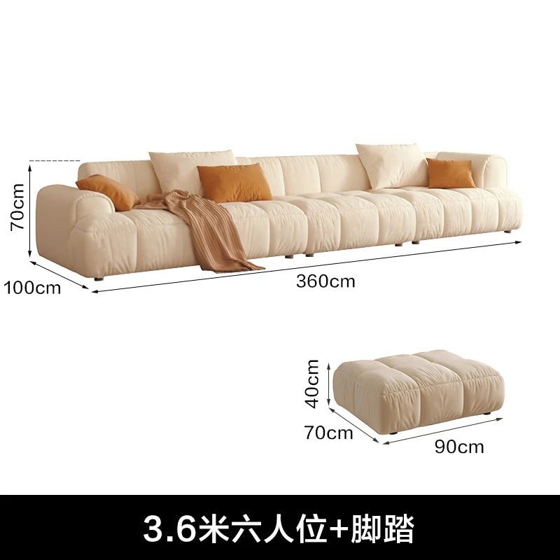 Nordic Minimalist Sofa 2 Seater Pillows Family Apartment Romantic Foot Stool Canape Living Room Furniture