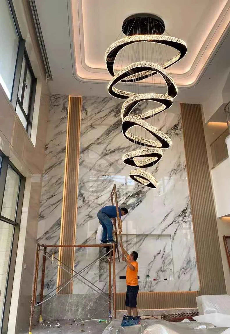 Modern Home Decoration Chandelier Villa Living Room Pendant Light Luxury Dining Room Stair Chandeliers Lustre Ceiling Chandelier