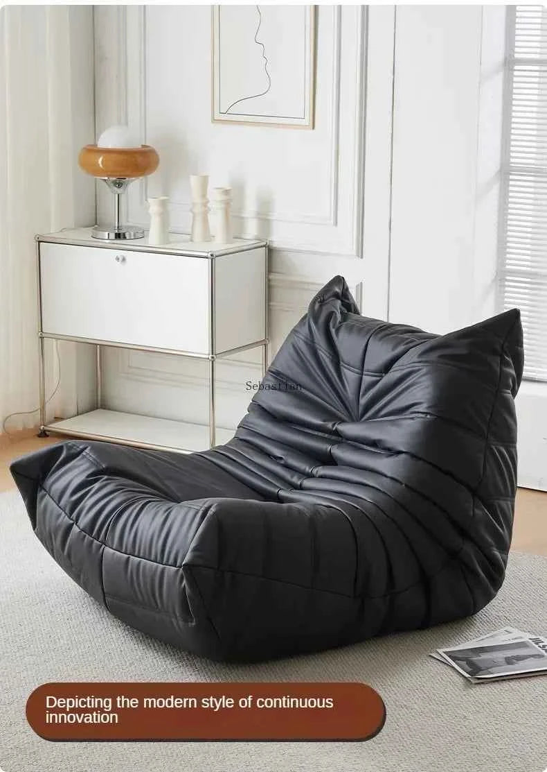 Caterpillar Velvet Sofa - Comfortable Lounge Chair for Small House Living Room, Bedroom, Store, and Balcony