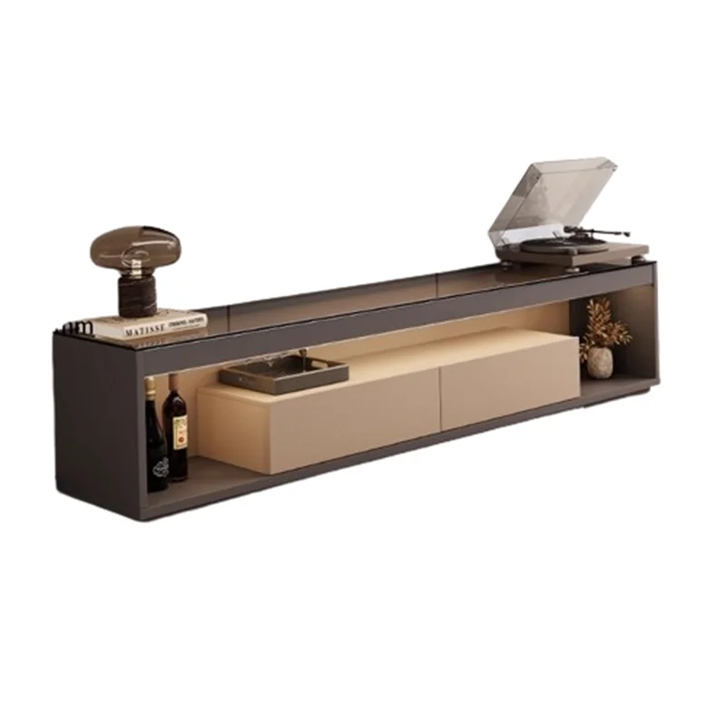 Glas Transparent Modern TV Cabinet Storage Luxury Floor Entertainment Center Meuble Television Salon Furniture