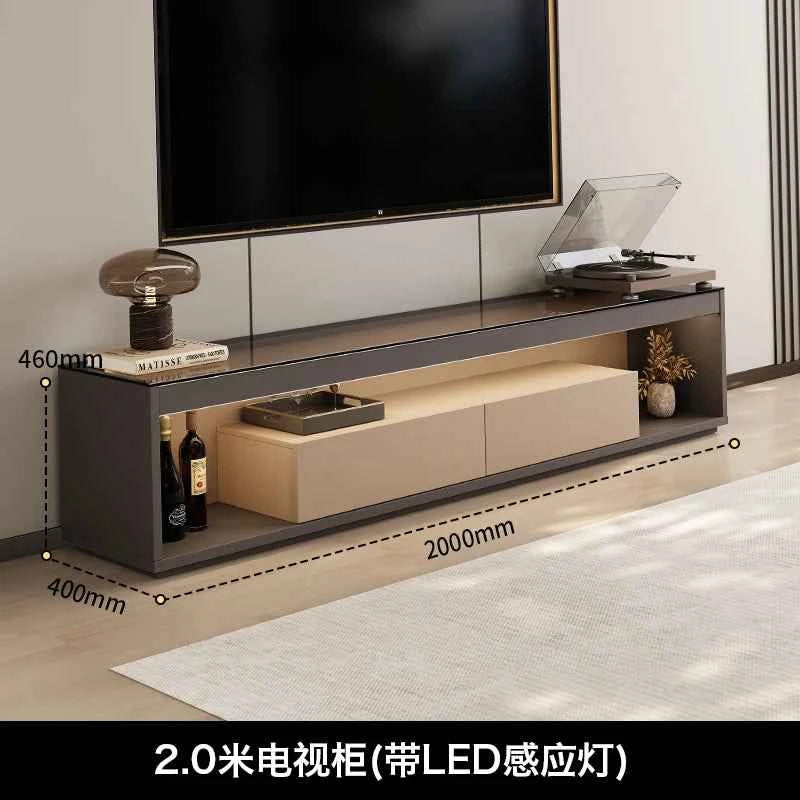 Glas Transparent Tv Table Cabinet Storage Luxury Floor Modern Tv Table Entertainment Center Meuble Television Salon Furnitures