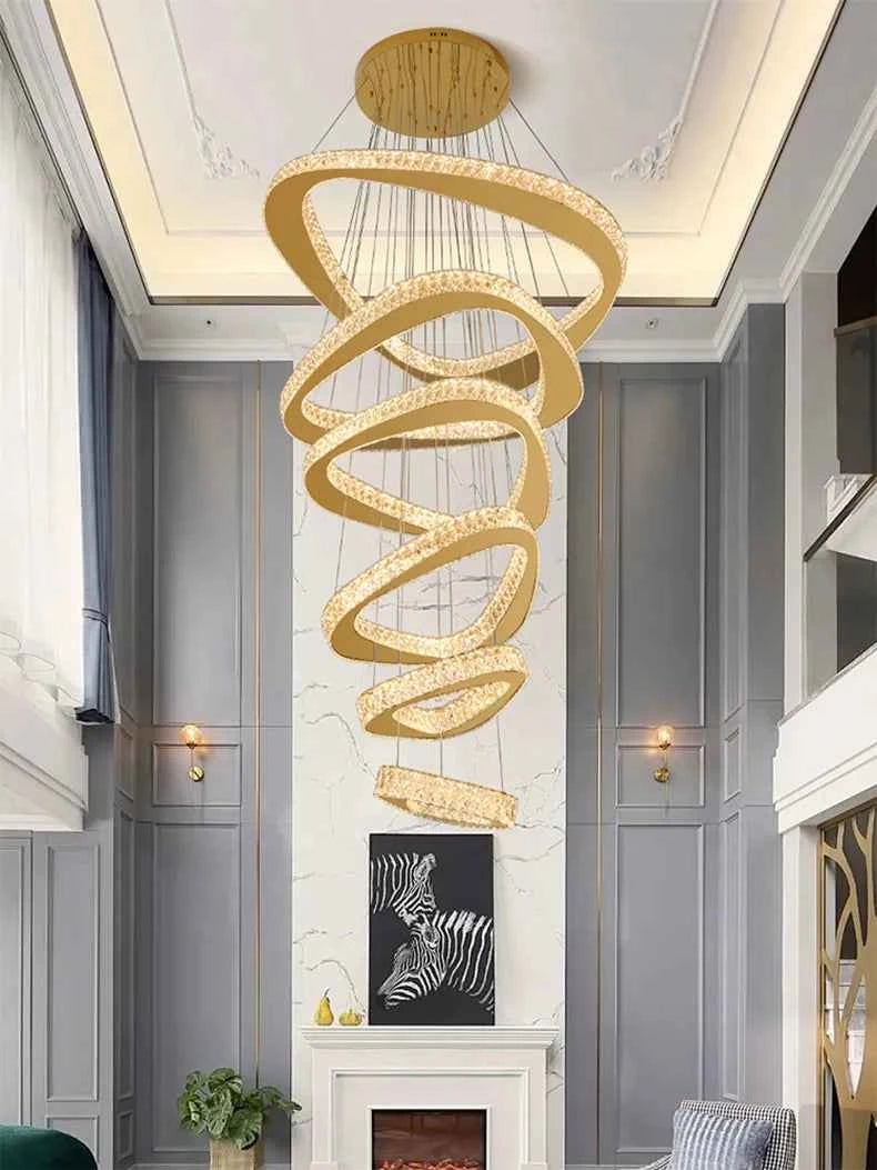 Modern Home Decoration Chandelier Villa Living Room Pendant Light Luxury Dining Room Stair Chandeliers Lustre Ceiling Chandelier