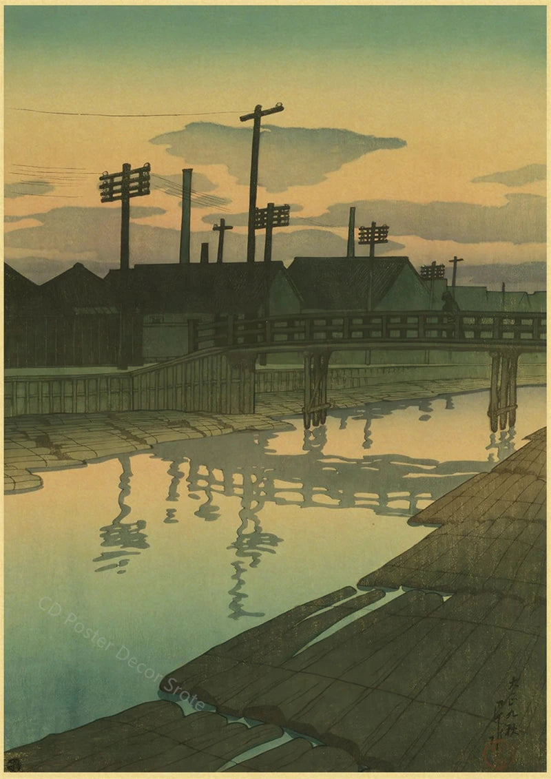 Japanese Vintage Landscapes Posters Traditional Scenery Retro Prints Art Wall Paintings Room Home Bar Restaurant Decor Picture