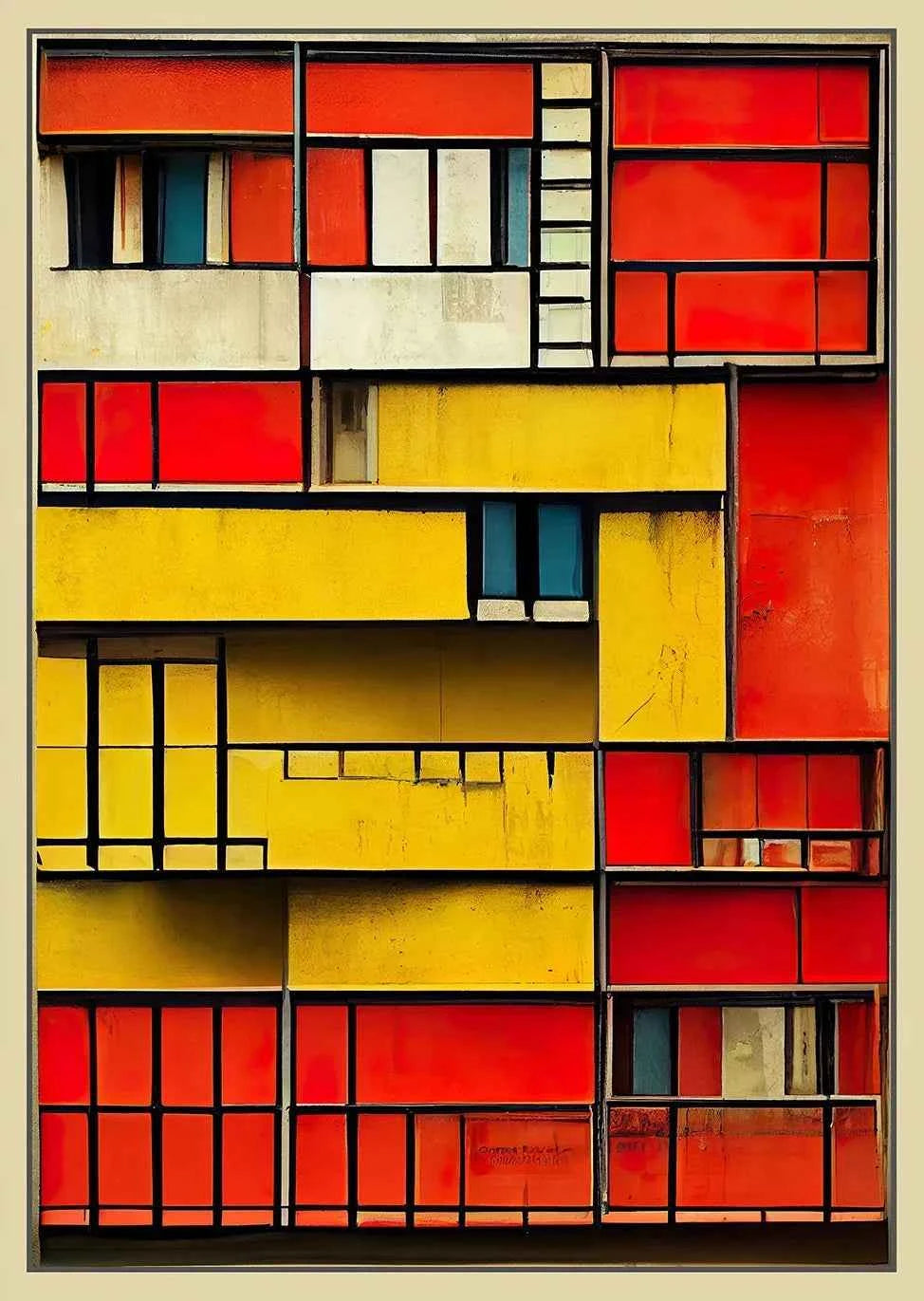 Fallingwater House Poster - Minimalist Bauhaus Classic Architecture Canvas Painting Wall Art for Living Home Decor