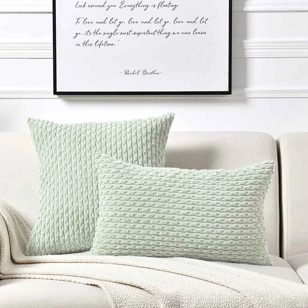 45CM Boho Striped Throw Pillow - Soft Modern Farmhouse Decor for Couch, Bed, and Sofa in Winter and Spring