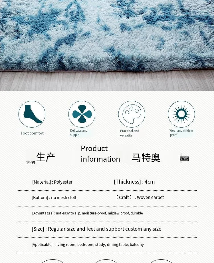 Machine Washable Shaggy Rug for Bedroom - Grey Fluffy Soft Area Carpet with Non-Slip Design