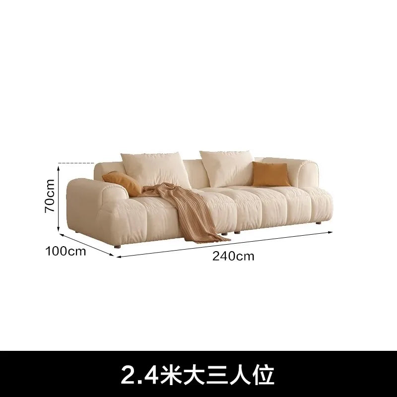 Nordic Minimalist Sofa 2 Seater Pillows Family Apartment Romantic Foot Stool Canape Living Room Furniture