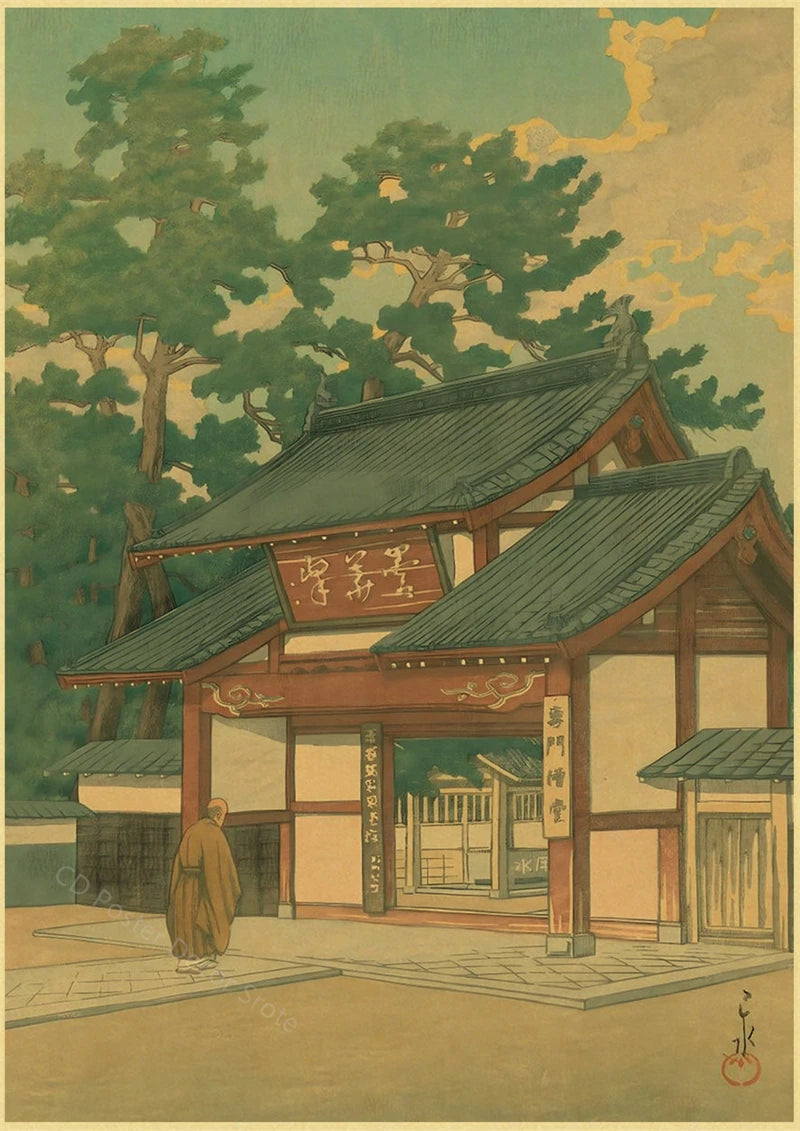 Japanese Vintage Landscapes Posters Traditional Scenery Retro Prints Art Wall Paintings Room Home Bar Restaurant Decor Picture