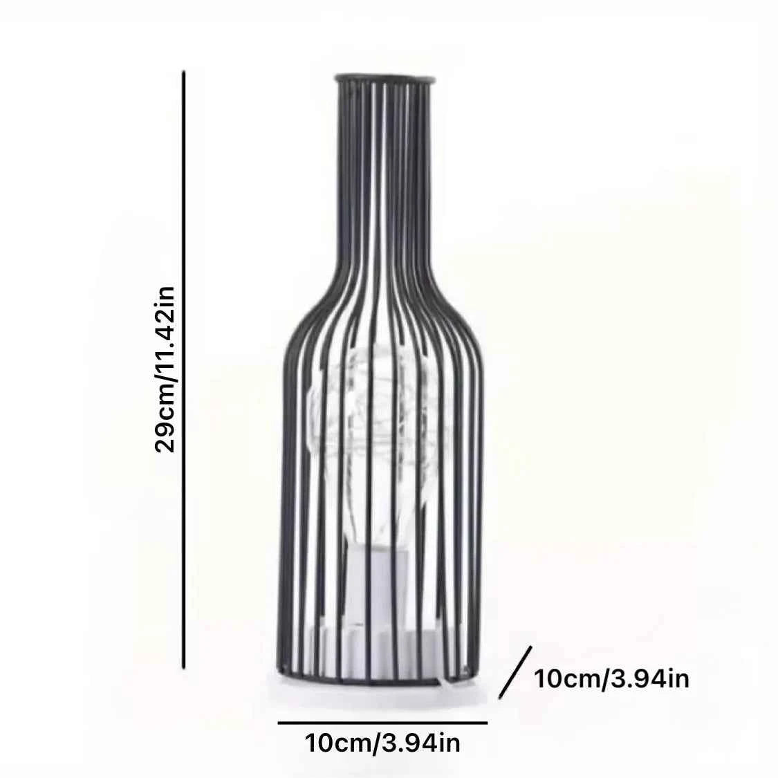 1PC Indoor Iron Wire Cage Design Night Light,Battery-Powered LED Lamp, Decorative Table Lighting for Bedroom, Living Room