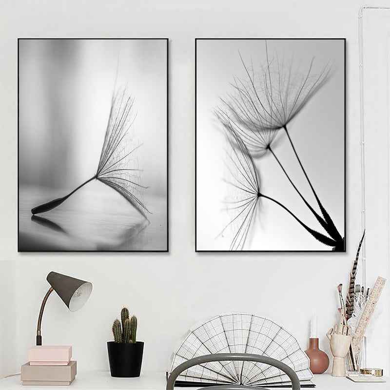 Black White Dandelion Flower Wall Art Prints And Poster Nordic Living Room Wall Art Decorative Canvas Paintings For Home Decor