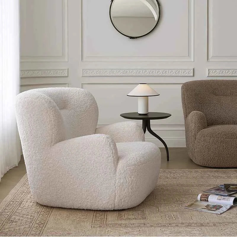 Lazy Lounge Sofa Chair - Modern Luxury Recliner for Living Room, Ergonomic Comfortable Vanity Furniture