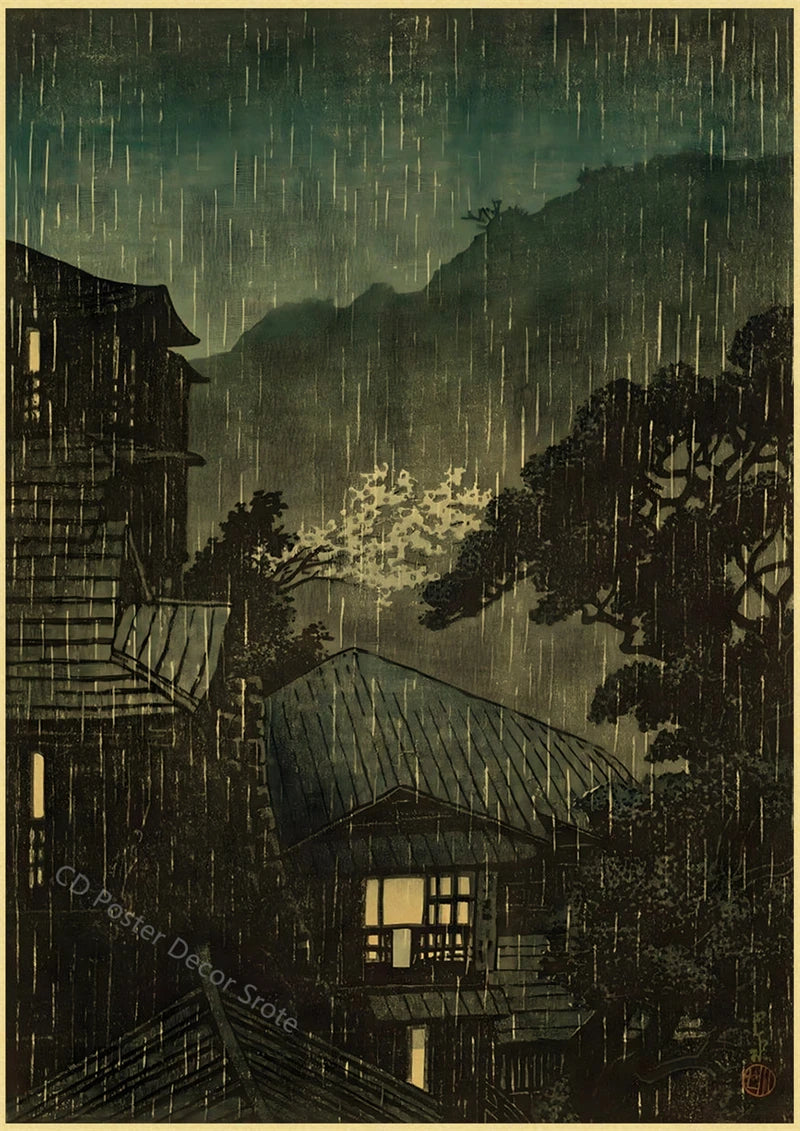 Japanese Vintage Landscapes Posters Traditional Scenery Retro Prints Art Wall Paintings Room Home Bar Restaurant Decor Picture