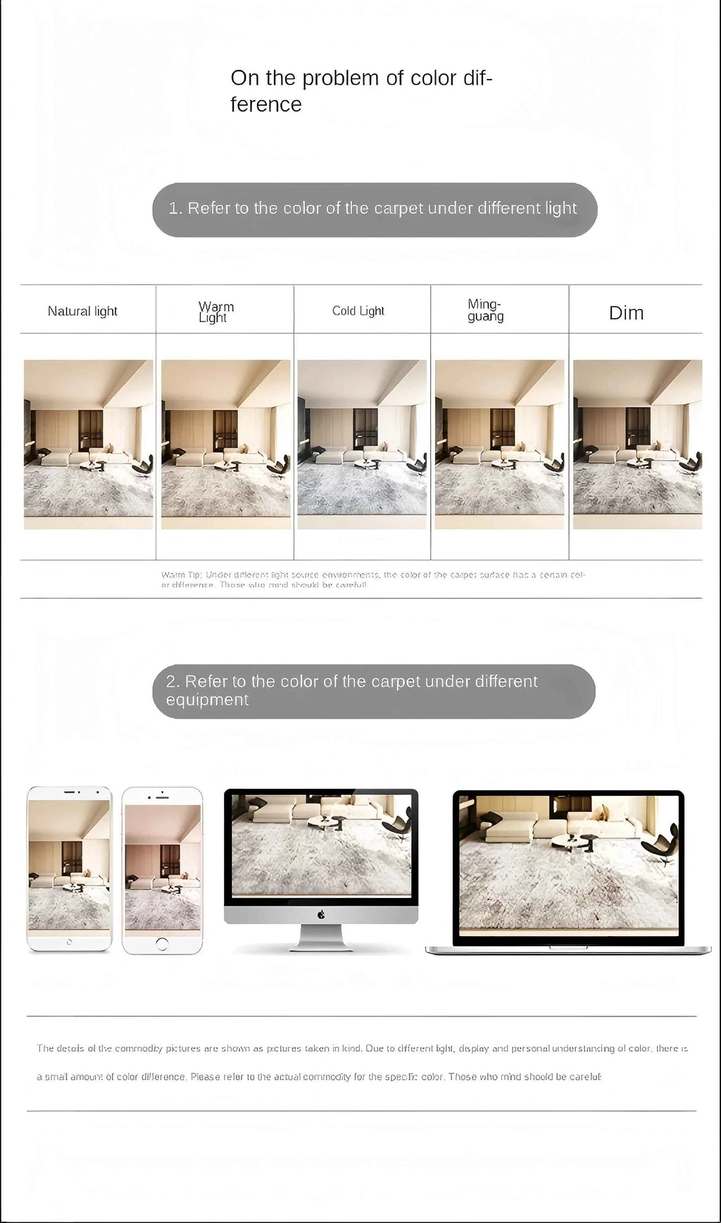 VIAKMA Creamy Flannel Carpet Living Room Luxury High-End Sofa Coffee Table Rug Bedroom Floor Mat Home Decoration