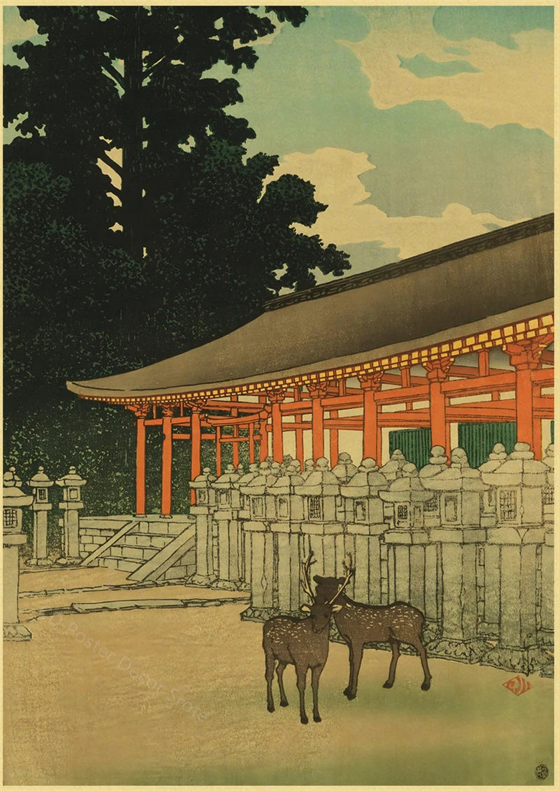 Japanese Vintage Landscapes Posters Traditional Scenery Retro Prints Art Wall Paintings Room Home Bar Restaurant Decor Picture