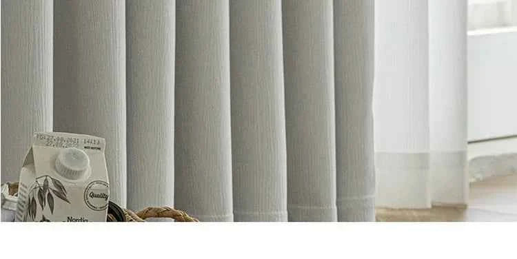 French Chenille Cream White Velvet Curtain Modern Simple Blackout Curtains for Living Dining room Bedroom Tulle Customization